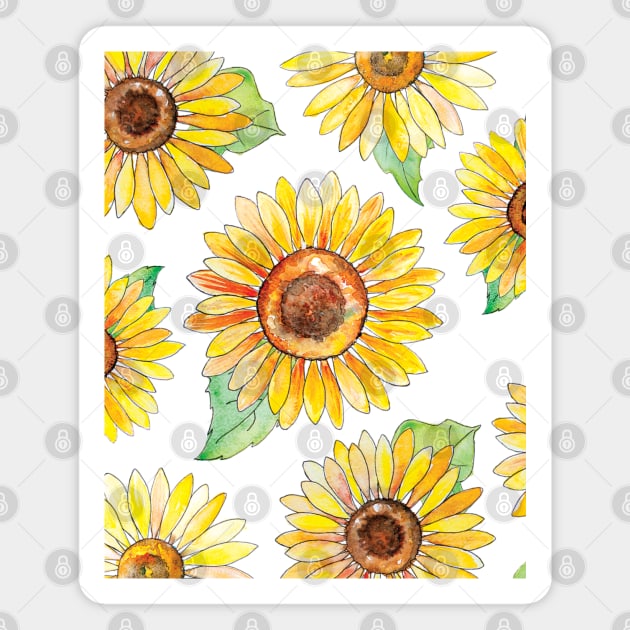 Watercolour Sunflowers Magnet by Dessi Designs